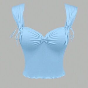 Light Blue Sleeveless Women's Top